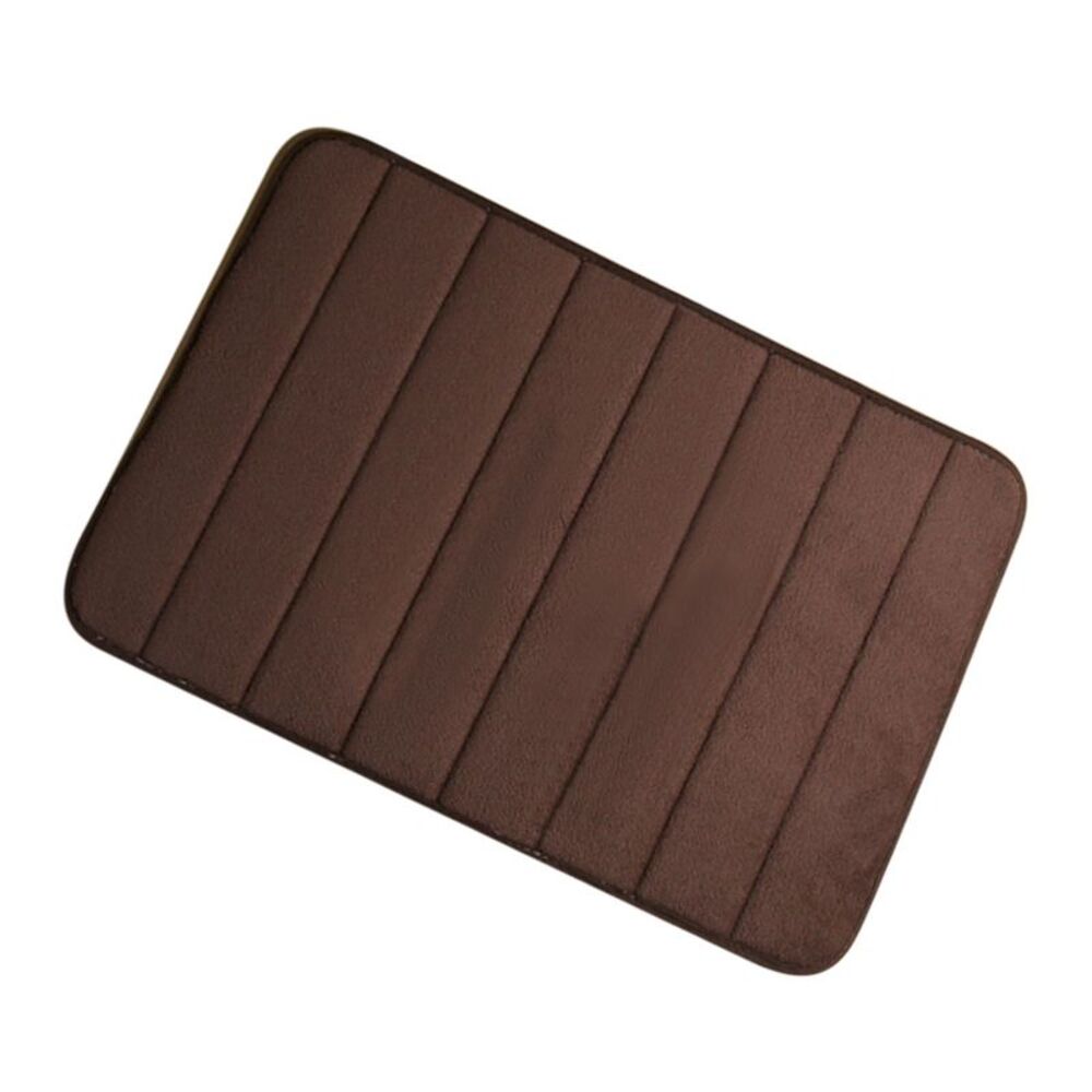 Bathroom Rugs Non-slip Soft Absorbent Memory Foam Bath Mats 24 X 16 Inch Brown
